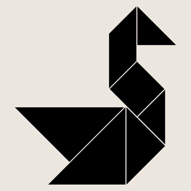 Tangram Schwan einfarbig