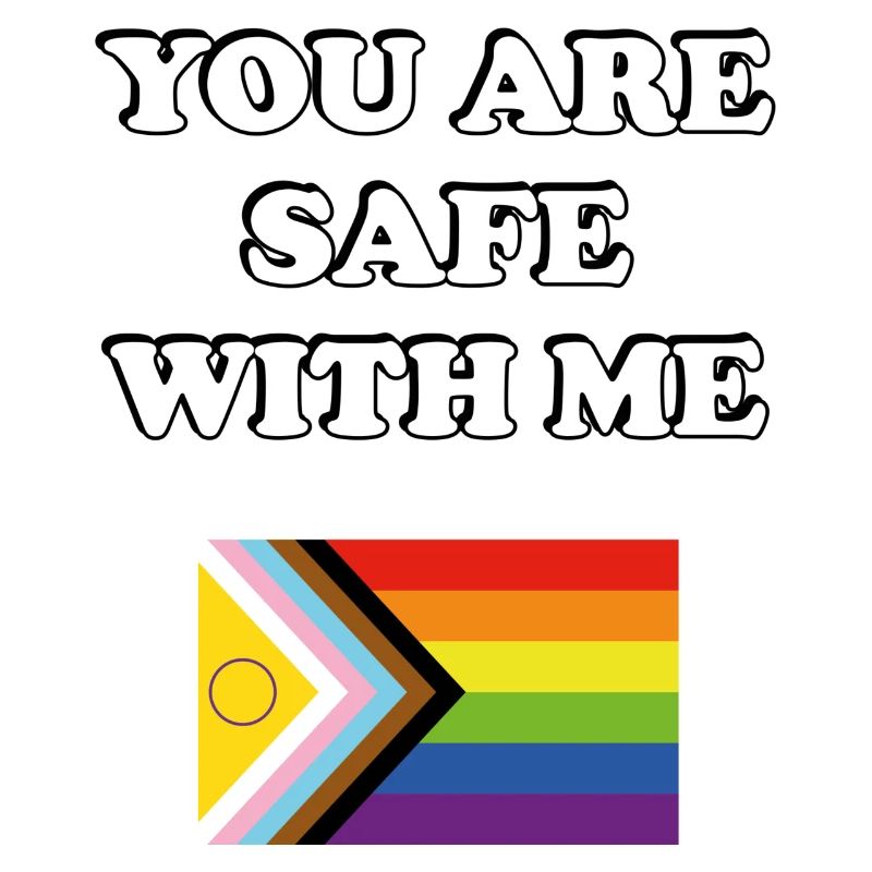 Vous êtes en sécurité avec moi Drapeau de progrès de la fierté inclusive