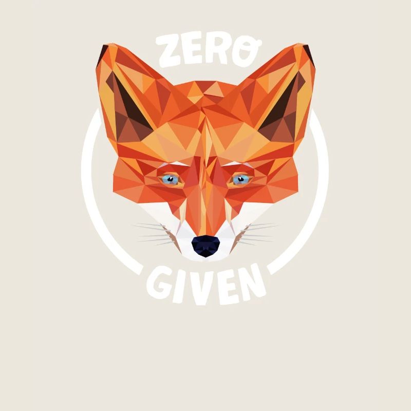 Fuchs Low Poly Design Spruch: Zero Fucks Given
