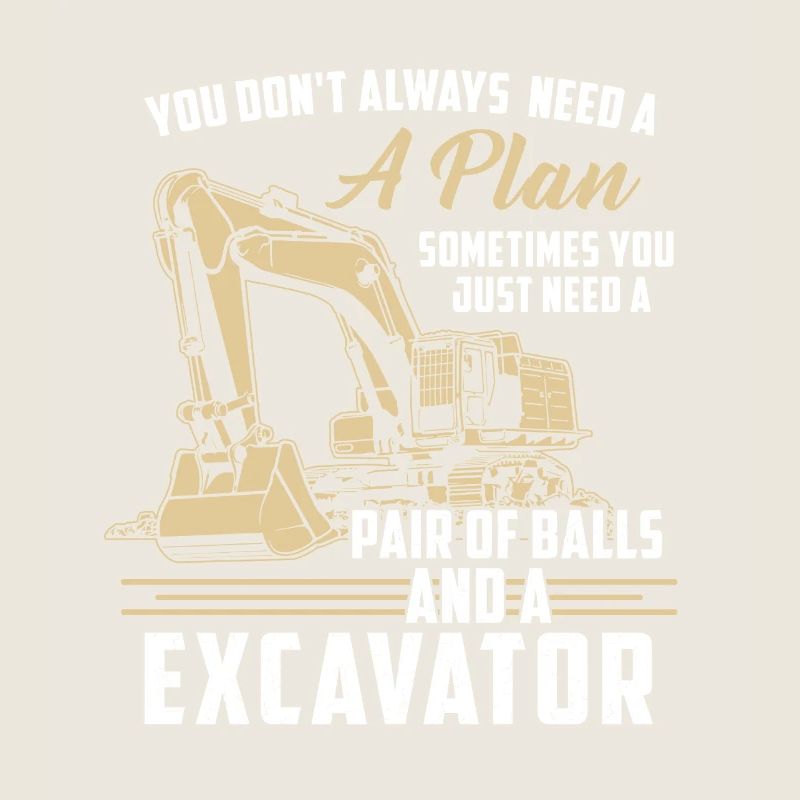 Construction worker · Construction site · Excavator · No plan