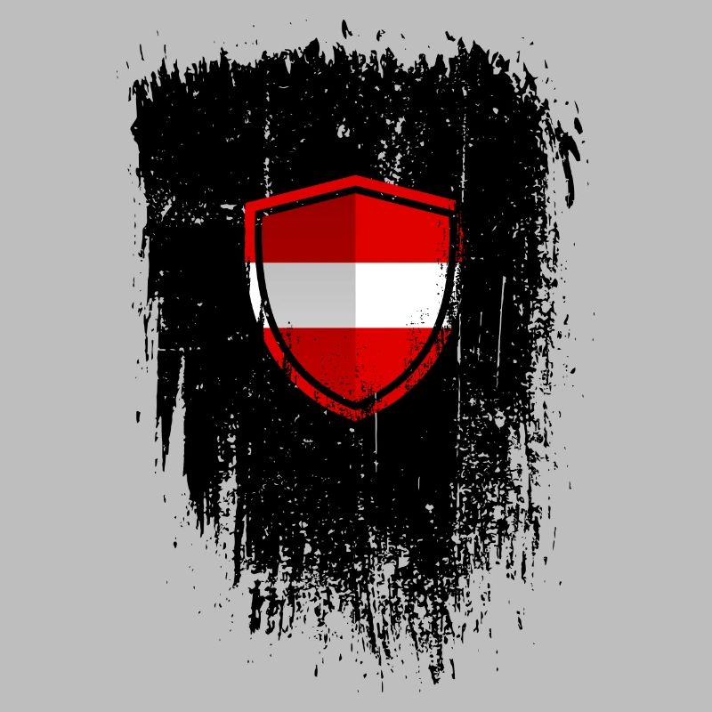 Austrian Flag Shield Grunge