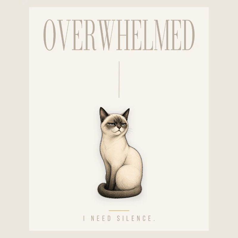 DÉPASSÉE. Noble Cat Introverti Conception du Mème