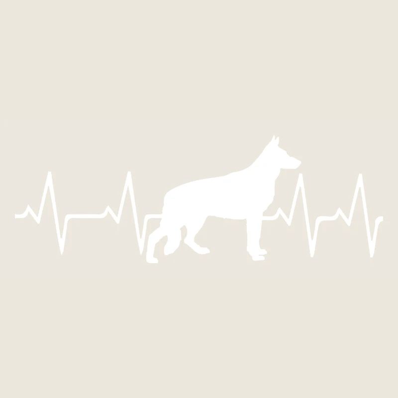 Schäferhund Tshirt Heartbeat Geschenk Hundeliebe