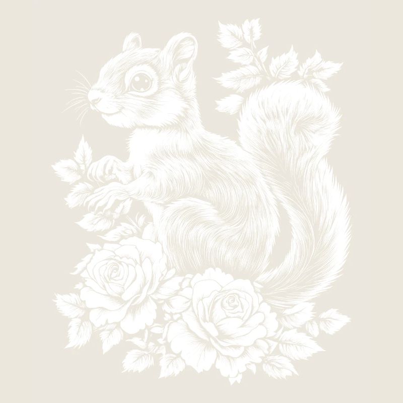 Hörnchen Rose Blumen Ästhetik Eichhörnchen