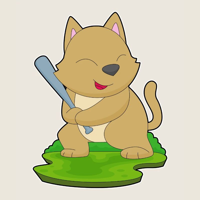 Cat Baseball Batte de baseball