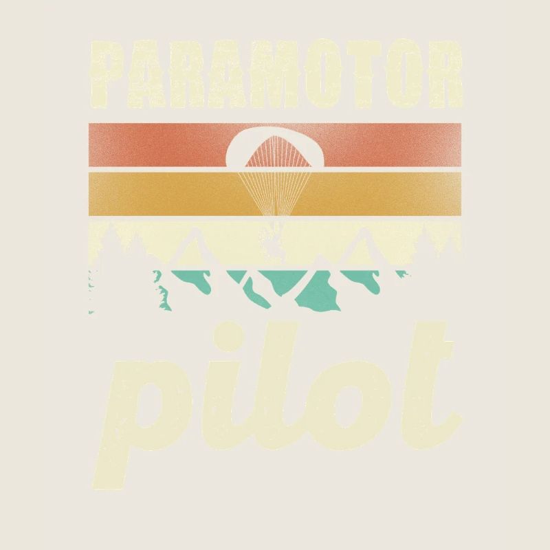 Paramotor Pilot Retro Sunset