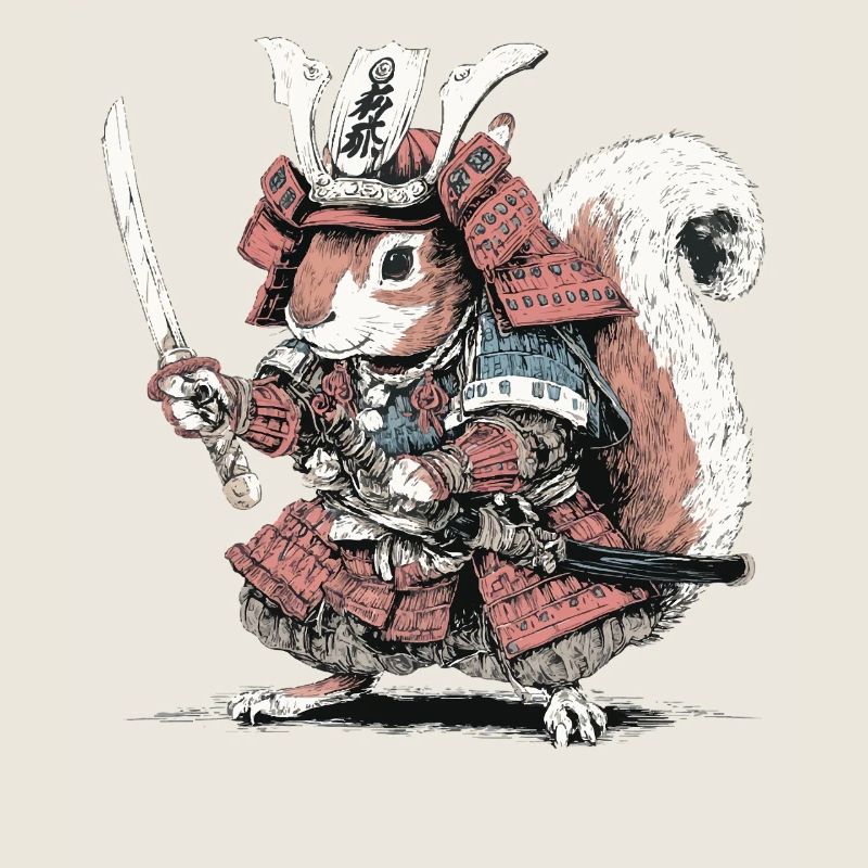 Eichhörnchen-Samurai-Rüstung