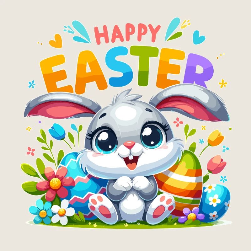 Happy Easter - Easter Bunny Illustration