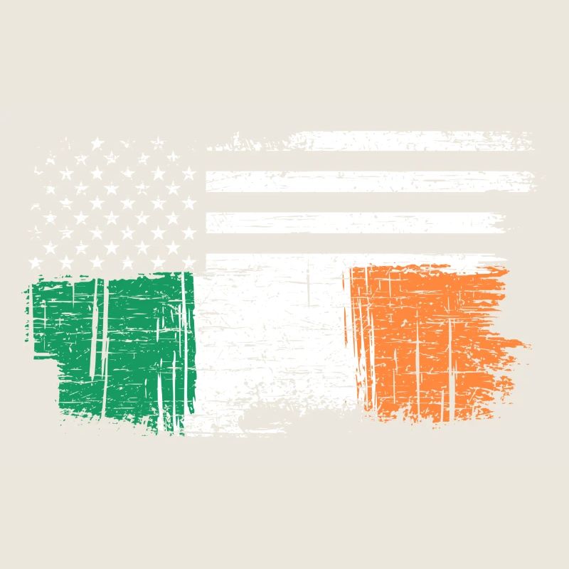 Drapeau irlandais avec étoiles