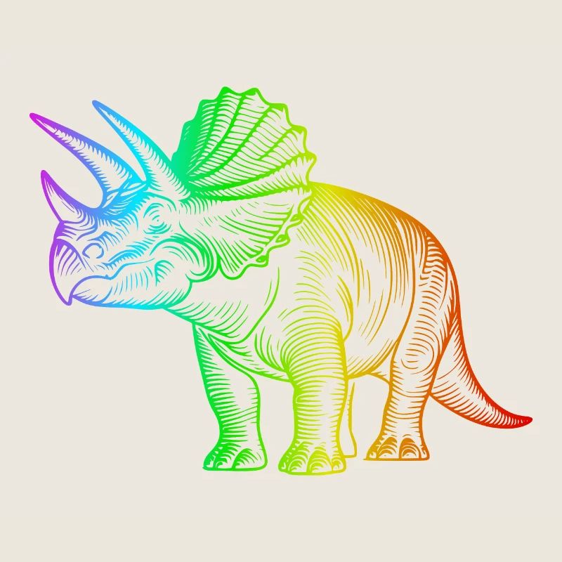 Rainbow Triceratops Dinosaur
