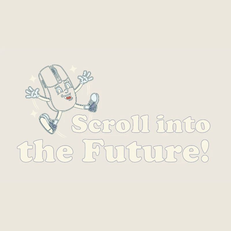 Scroll Into the Future – Retro Nerd Mouse Spruch