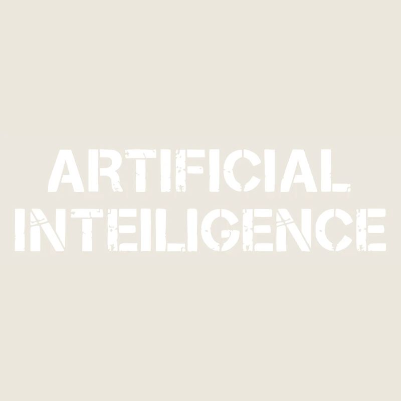 Artificial Intelligence Text Grunge Logo
