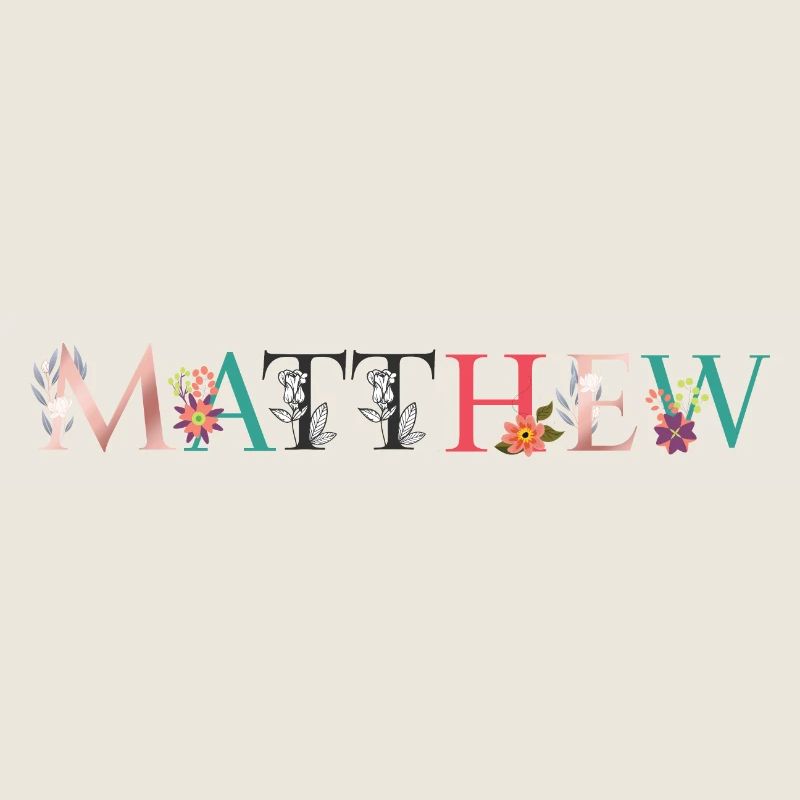MATTHEW Namenskunst mit Blumen bestickt