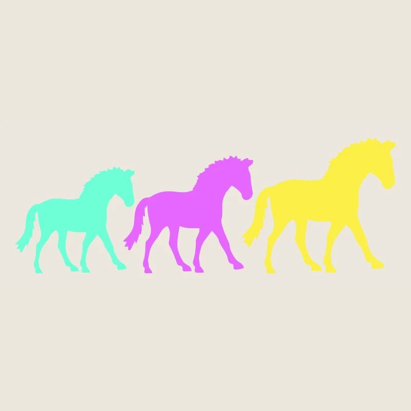 3 chevaux silhouette équipe cavalier équitation amis mignon