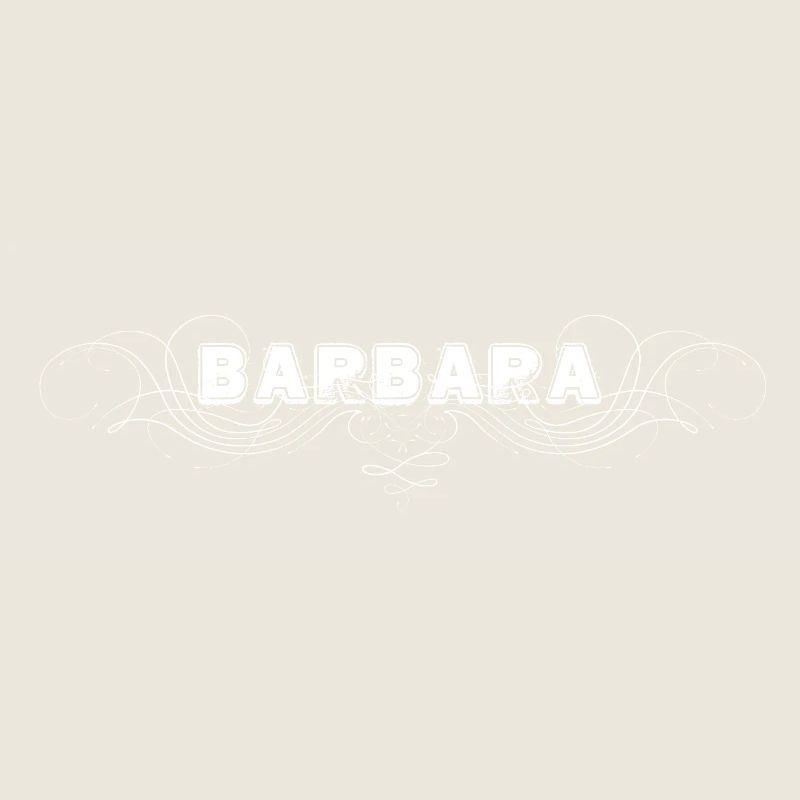 Lettrage BARBARA avec lignes décoratives