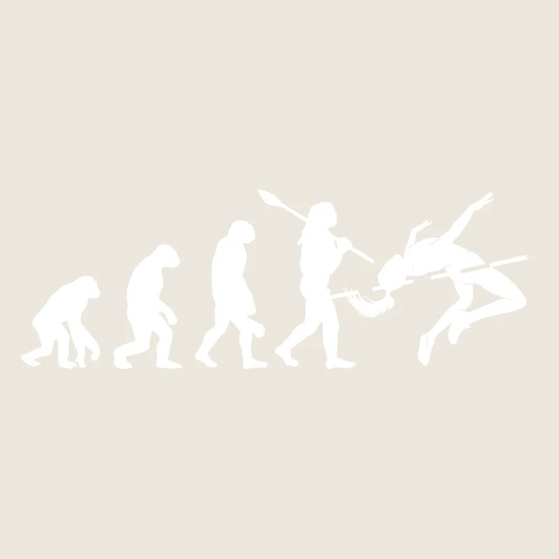 Hochsprung-Evolution-Athleten-Silhouetten-Kunst