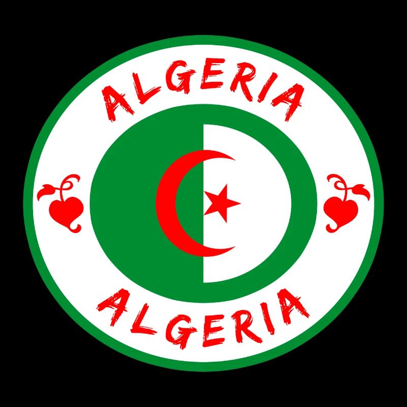 Algerien Kreis mit Nationalflagge Geschenk Algier