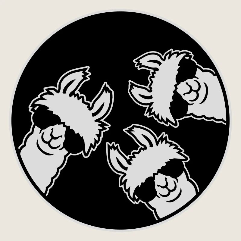 Badge de lunettes de soleil Three Llamas Cool Circle Drôle