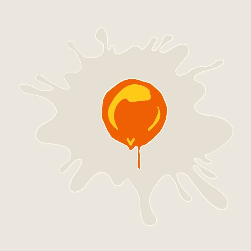 Orangener Farbklecks Tropfen Ei