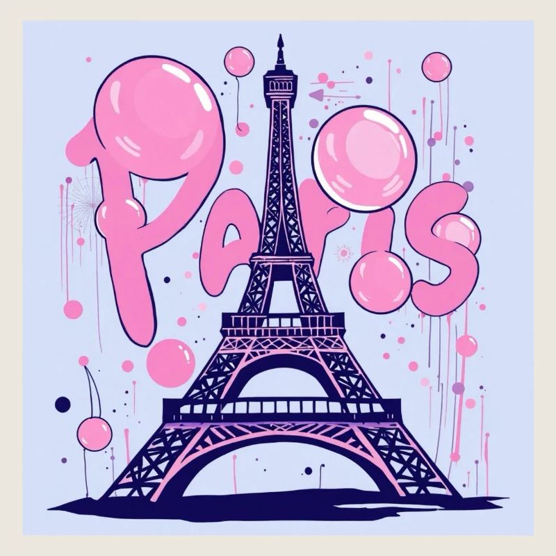Paris Graffiti at the Eiffel Tower - Flying Gum