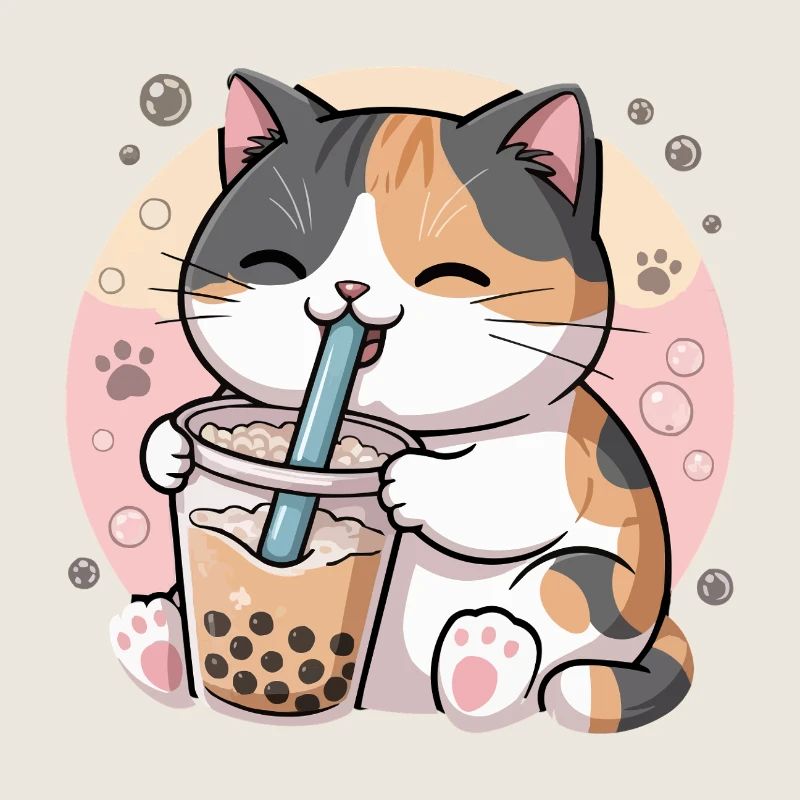 Cat Drink Bubble Tea