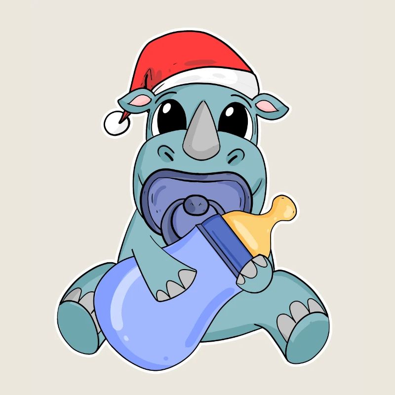 Rhinocéros bébé Noël