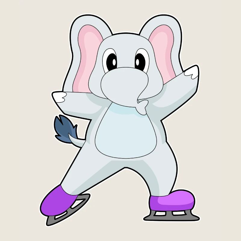 Elefant Eislaufen Schlittschuhe Wintersport