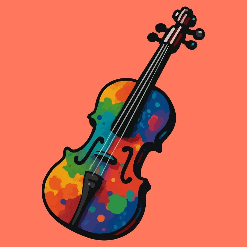 Violon Violon Éclaboussures de Couleur