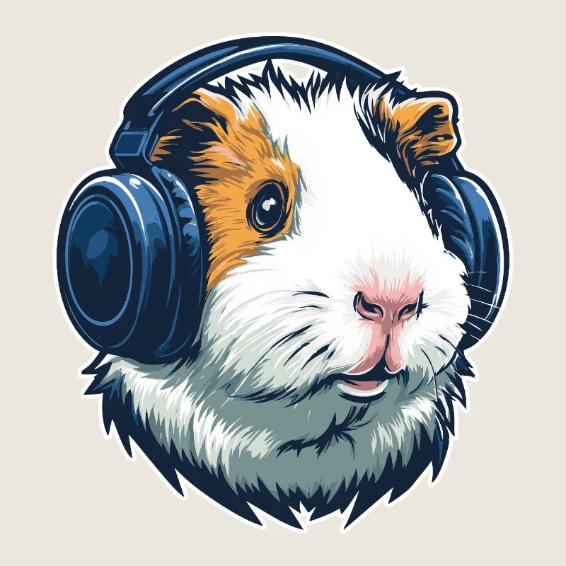 Cochon d’Inde avec casque | Conception musicale