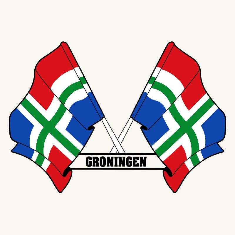 Two flags text GRONINGEN