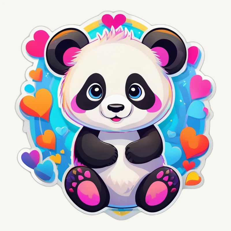 Regenbogenherz-Panda