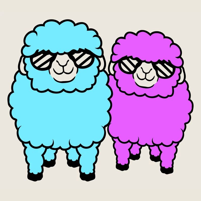 2 Schafe Sonnenbrille Party Schäfchen Team Freunde