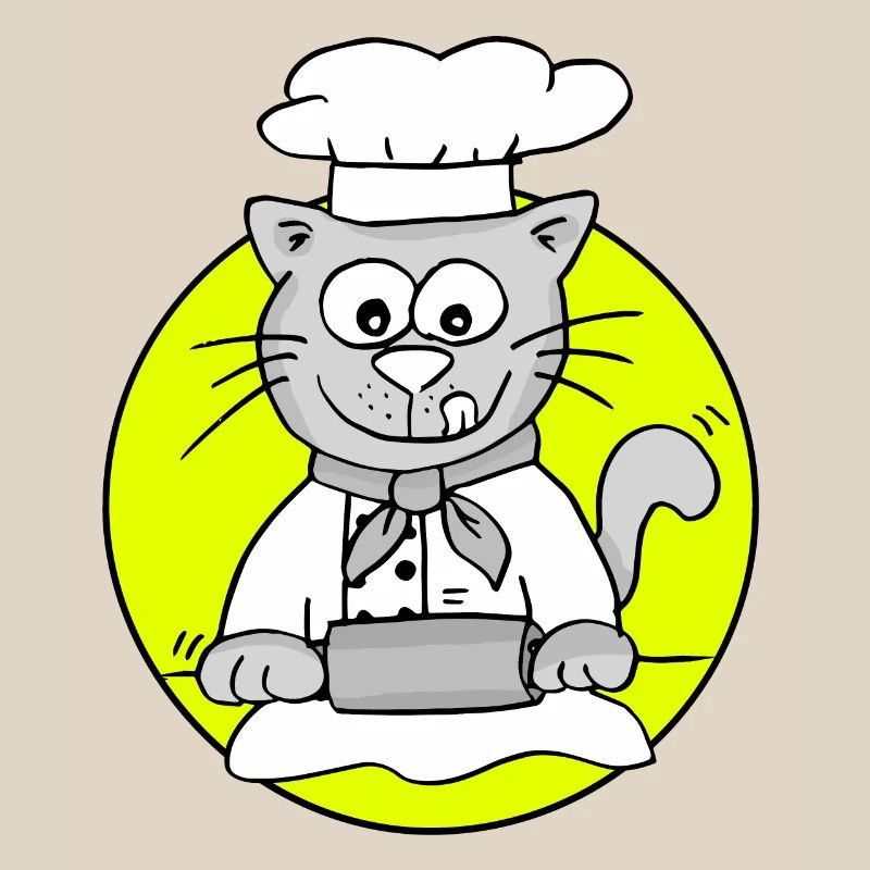 Retro Bäcker-Katze - Beruf Bäcker