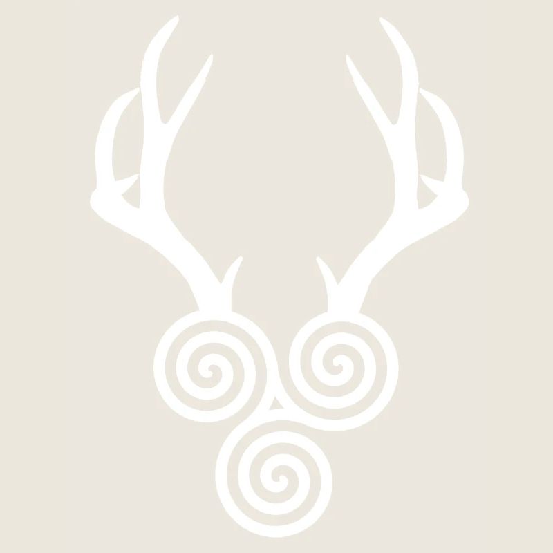 corna con triskele bianco