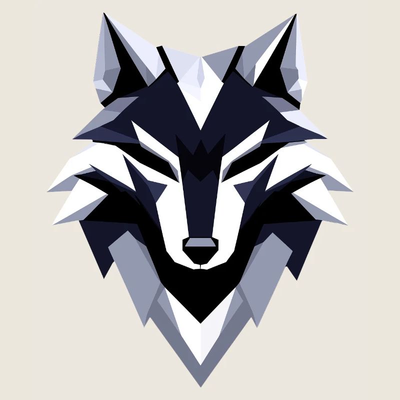 Conception du logo Wolf Low Poly