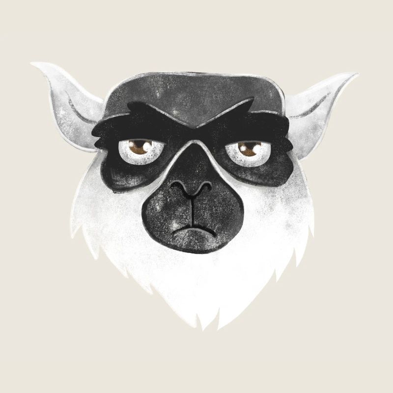 Grumpy unhappy lemur face
