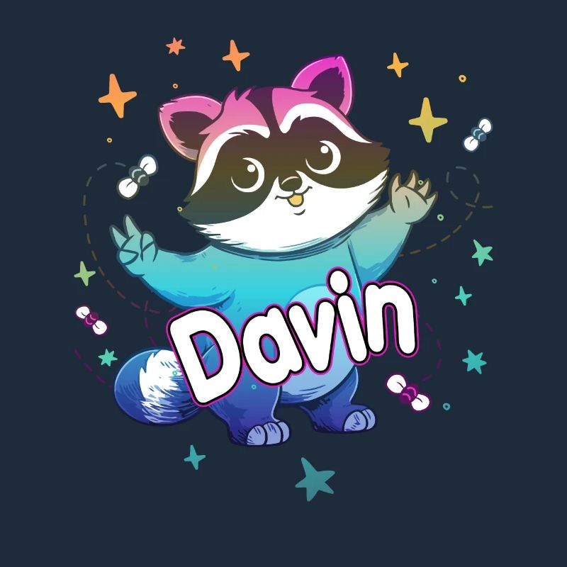 DAVIN - Beau nom de garçon avec un raton laveur mignon