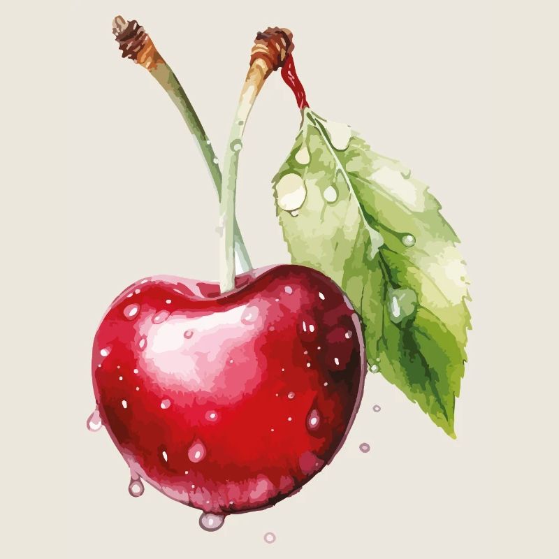 Fruchtige Kirsche mit Wassertröpfchen