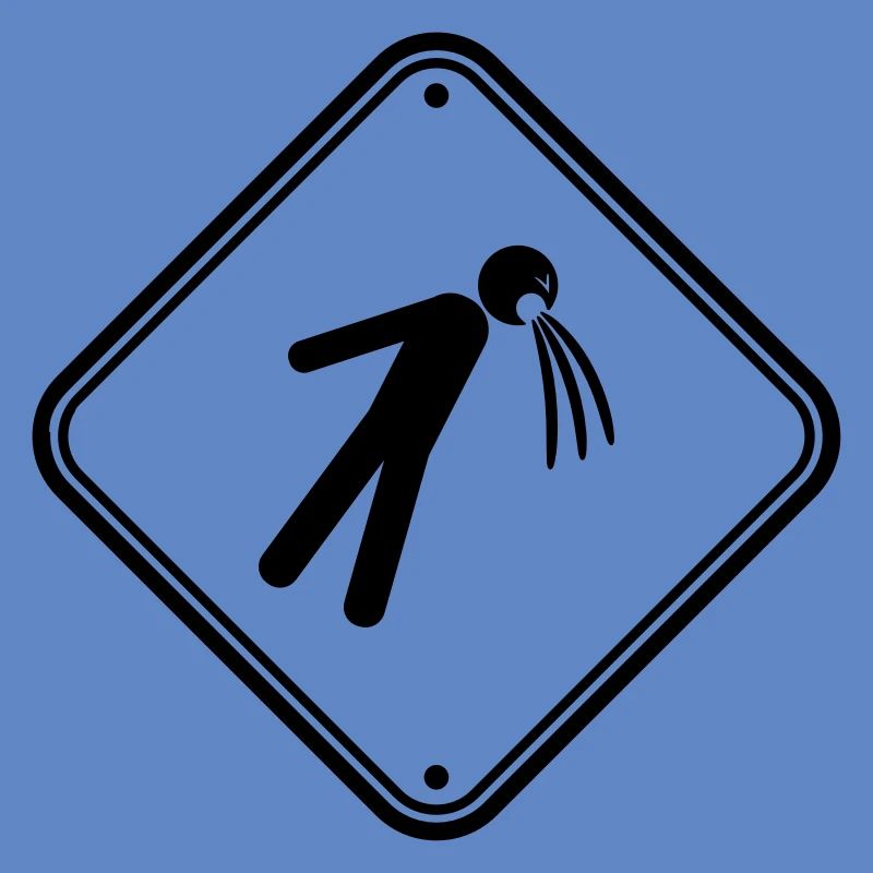 shield caution note vomit vomit