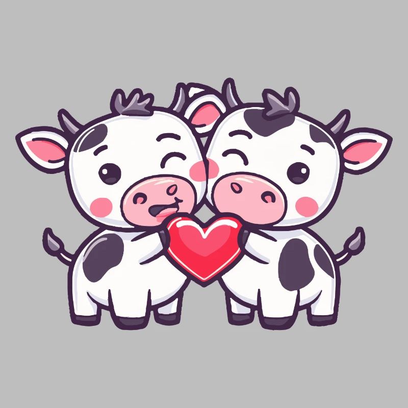 Mucca Coppia Amore Coppia In Amore