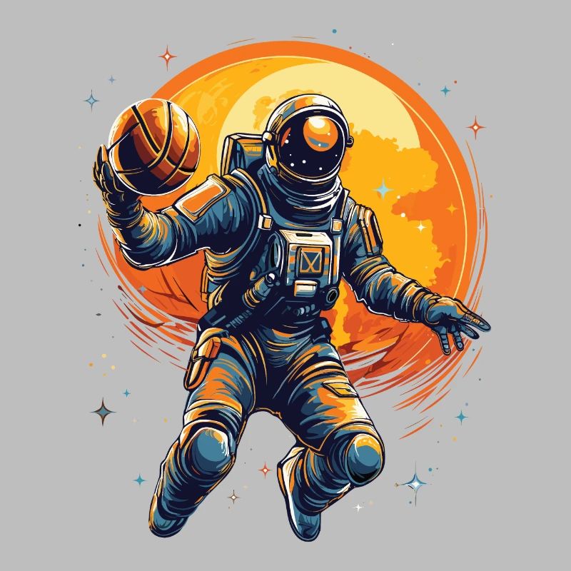 Astronaute basketteur dans l’espace