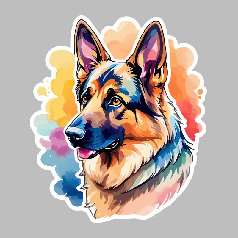 Deutscher Schäferhund Wasserfarben