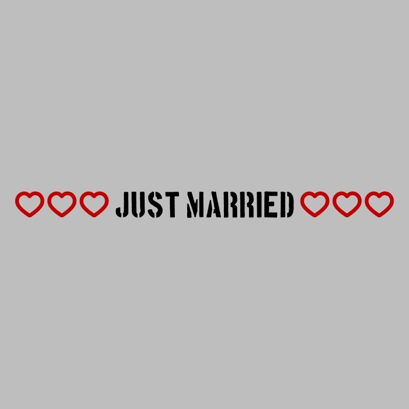 Coeurs de mariage juste mariés