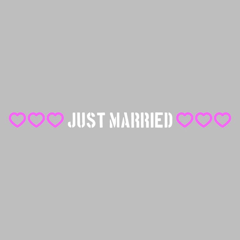 Coeurs de mariage juste mariés