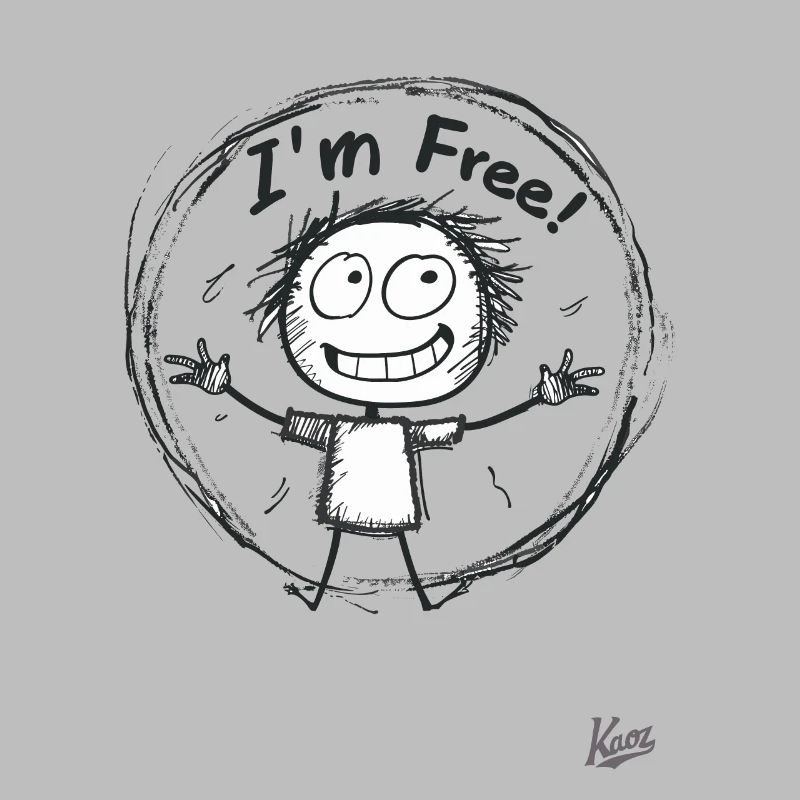 Strichmännchen-Figur: Ich bin frei!