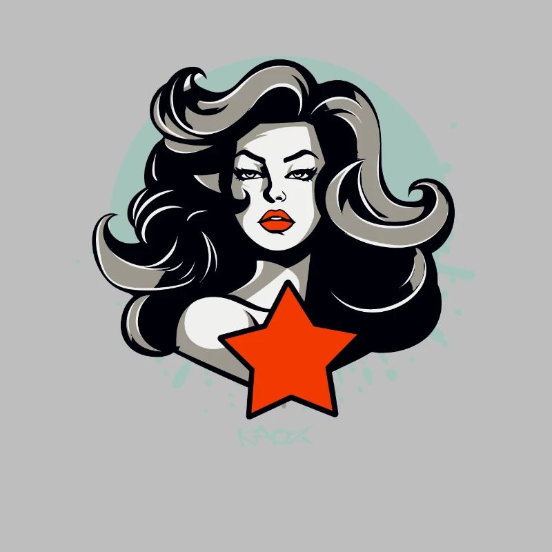Una bella donna e una stella rossa
