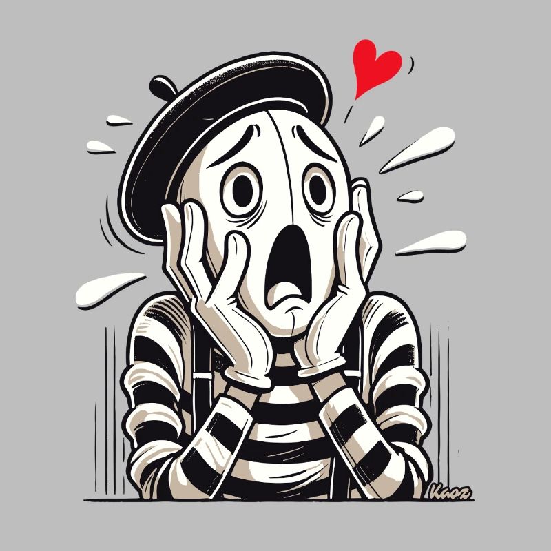 Dramatischer Pantomime – Liebe oder Verzweiflung?