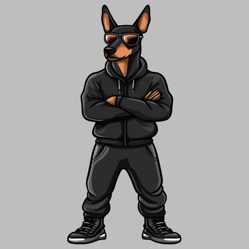 dobermann hund comic