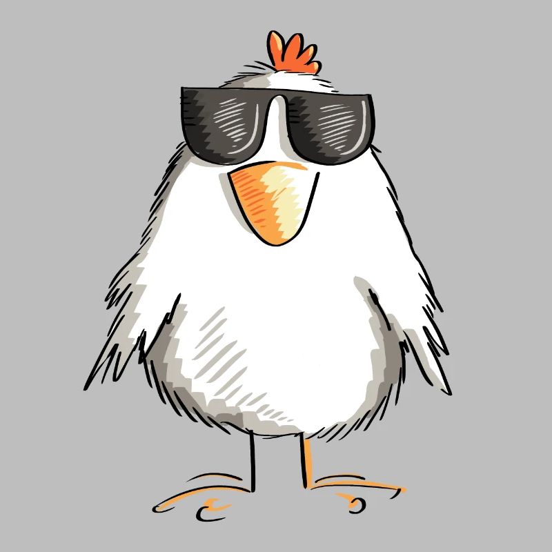 Chicken with cool sunglasses - rooster - goose