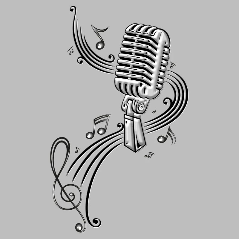 Microphone Microphone Micro music clef